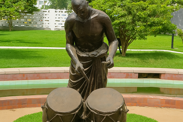Traditional Ghanaian talking drum (Atumpani) - symbol of communication and cultural heritage