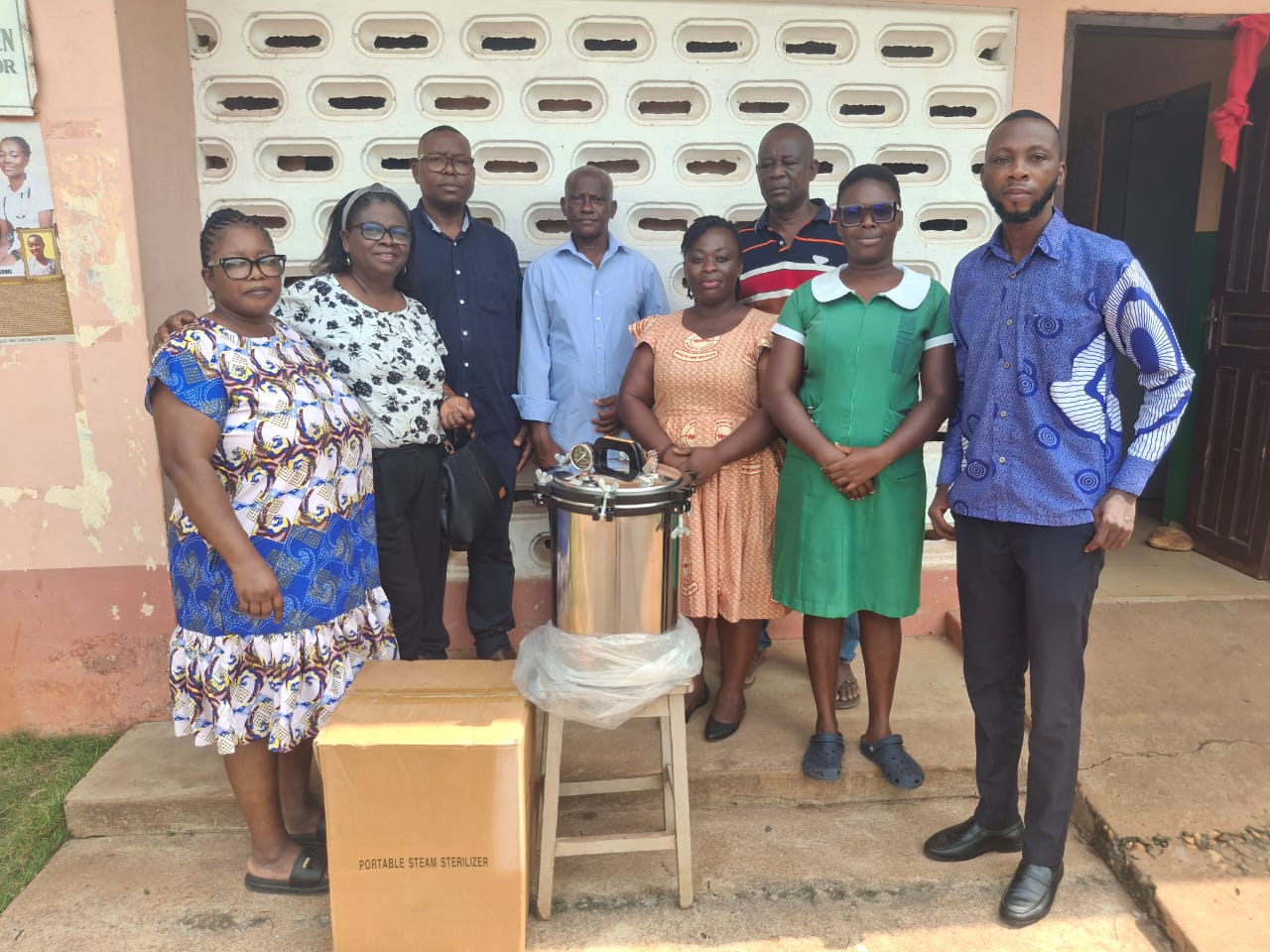 Executive members visiting and presenting equipment